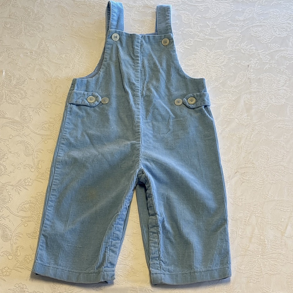 Vintage 70s‎ Children Toddler Young Man Overalls Light Blue 18 Months Corduroy